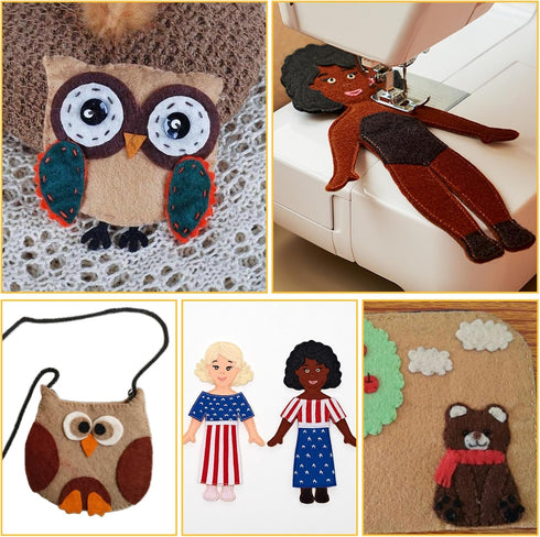 Felt Sheets Fabric, 7" x 11" Felt Fabric for Crafts 10Pcs Halloween Christmas Fabric Fall Felt for DIY and Sewing Projects (Brown)...