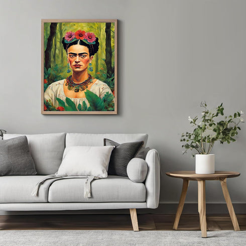 Posterizer 1 pcs- Frida Kahlo inspied art-stroll in the nature-Famous Figures Art Collection-Floral Botanical Art- Living Room Bedroom Decor- unfr...