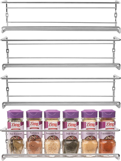Mindspace Spice Rack Wall Mount, Pantry Cabinet Door Organizer - Set of 4 Hanging Spice & Seasoning Racks Kitchen Storage Organizer | The Wire Col...