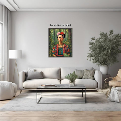 Posterizer 1 pcs- Frida Kahlo inspied art in the beautiful nature-Famous Figures Art Collection-Floral Botanical Art- Living Room Bedroom Decor- u...
