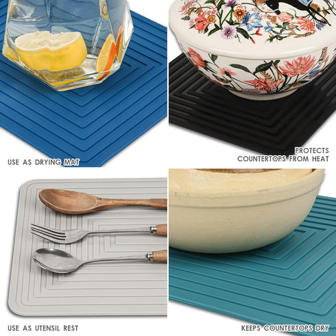 Trivets for Hot Dishes, Silicone Trivet Hot Pads for Kitchen, Trivets for Hot Pots and Pans, Big Silicone Pot Holders Mat, Trivets for Quartz Coun...