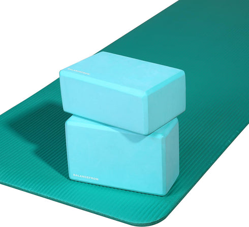 Signature Fitness Set of 2 High Density Yoga Blocks, 9"x6"x4" Each, Pair, Multiple Colors...