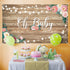 Rustic Wood Baby Shower Backdrop Banner Oh Baby Floral Baby Shower Decorations Background for Girls and Boys Wood Floor Flower Wall Newborn Birthd...