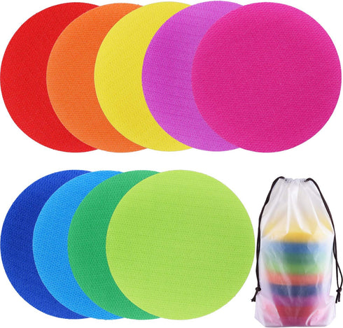 SIQUK 63 Pieces Carpet Markers Hook and Loop Carpet Marker for Classroom, 9 Colors...
