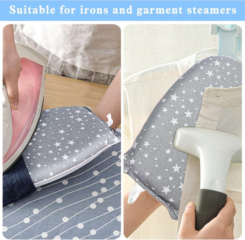 Garment Steamer Ironing Gloves, Heat Resistant Waterproof Ironing Mitt Anti steam Glove Mini Ironing Board Garment Steamer Accessories with Finger...