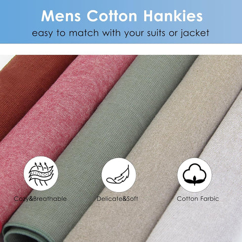 Mantieqingway Mens Handkerchiefs, Cotton Handkerchiefs for Men/Women with Pocket Squares Holder for Wedding Party Business...