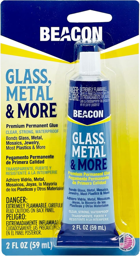 BEACON Glass, Metal & More - Premium Permanent Glue for Jewelry, Outdoor Projects & More - Bond Glass, Metal, Plastic Effectively, Weatherproof, D...