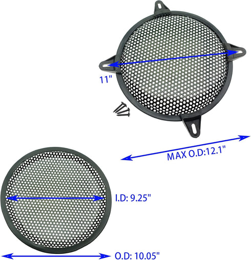 2 Pack 10 Inch Metal Mesh Speaker Grills Covers Subwoofer Grill Protective Case with with Mounting Screws for Home Audio Car Speaker [FDXGYH,Black...