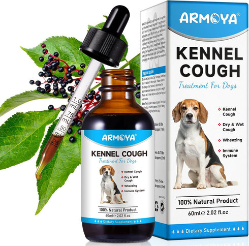 Dog Cough Treatmen - Kennel Cough for Dogs - Dog Allergy Relief - Natural Cough Supplement for Dogs - Herbal Drops for All Breeds & Sizes Natural ...