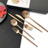 JASHII 18/10 Rose Gold Flatware Rose Gold Silverware Set 304 Stainless Steel Copper Flatware Cutlery Set| 6-Piece Adaline Royal Modern Satin Finis...
