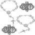 4 Pcs Car Rosary Saint Benedict Silver Rosary Rearview Mirror Hang Auto Rosary with Car St Christopher Visor Medal Car Cross Religious Accessory B...