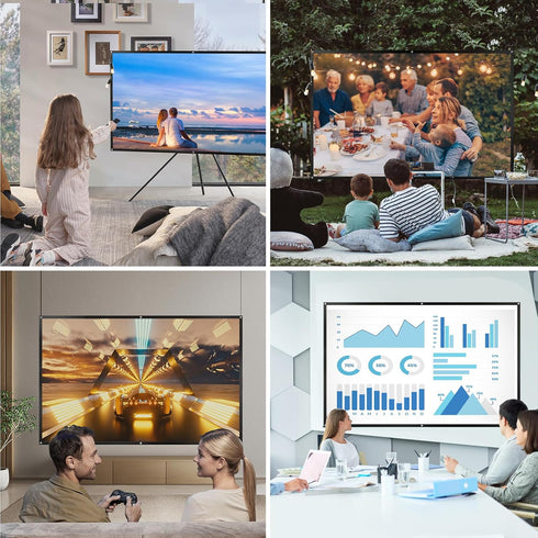 Projector Screen 120 inch, 16:9 Projection Screen, HD 4K Foldable Anti-Crease Cinema Screen for Home Theater Indoor Outdoor (120 inch)......
