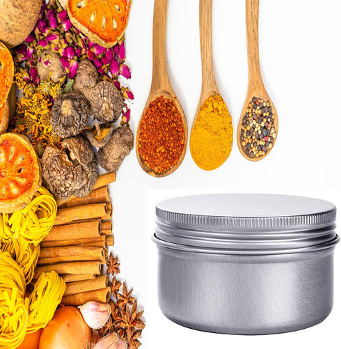 6 Ounce Aluminum Cans 180 mL Screw Lid Metal Storage Tins Containers for Storing Spices, Candies, Lip Balm, Candles, 6 Pcs....