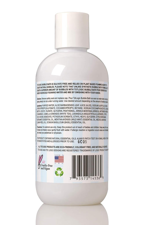 TotLogic Sulfate Free Bubble Bath - 8 oz, Original Scent, Gentle & Hypoallergenic, Rich in Antioxidants & Botanicals, No Parabens, No Phthalates, ...