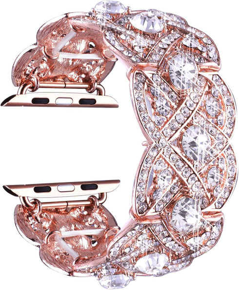 VIQIV Bling Bands for Apple Watch 40mm 44mm Iwatch Series 4 3 2 1, Diamond Rhinestone Stainless Steel Metal Bracelet Wristband Strap for Women...