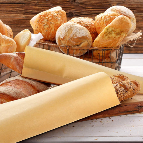 200 Pcs Kraft Paper Bags Kraft Churro Bags Grease Silverware Sleeves for Resistant Utensils Cutlery Cookies Bakery Candy Treats (Brown)...