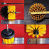 Drill Brush Attachment Set, 4pcs Nylon Bristle Power Scrubber for Cleaning Showers, Bathroom, Tile, Grout, Carpet with Plastic Handle & Extension ...