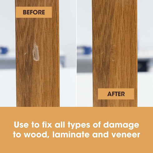 Floor & Furniture Repair Kit (White) - 4X Wax Filler Sticks - Fix Damage to UPVC, Doors, Windows, Worktops - Cracks, Scratches and Marks - Instant...