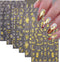 8 Sheets Gold Nail Stickers Flower Nail Decals 3D Self Adhesive Leaf Nail Art Stickers Spring Nail Designs Nail Art Supplies for Women Nail Manicu...