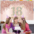 Sweet 18th Birthday Banner Backdrop Decorations for Girls, Rose Gold 18 Birthday Party Sign Supplies, Pink 18 Years Old Birthday Poster Background...