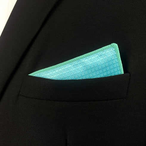 S&W SHLAX&WING Mens Tie Colours Necktie Turquoise Solid Colors Matching Pocket Square...