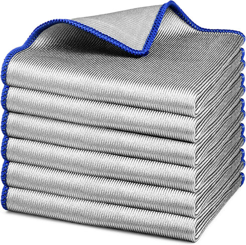 Glass Cleaning Cloth Streak Free Miracle Polishing Multipurpose Magic Window Easy Clean Lint Free Wipes Car Detailing Eyeglass Cleaner, Pack of 6,...