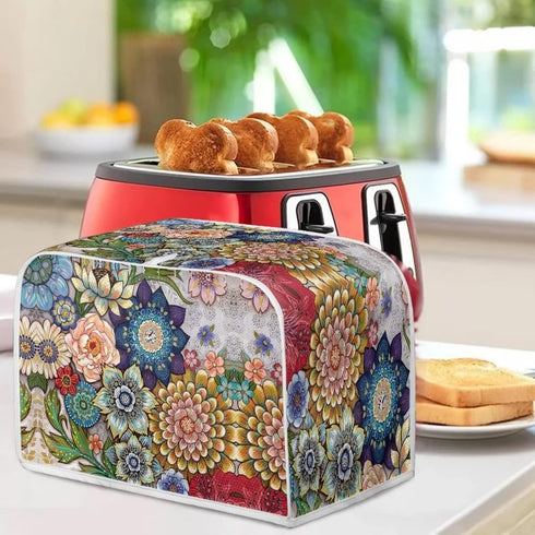 Bright Blossoms Toaster Covers 2 Slice Wide Slot Dustproof Fingerprint Protectors and Greasy Protection Anti-sputtering Machine Washable Women Gif...