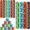 48 Pieces Pixel Slap Bracelet Pixelated Miner Party Pixelating Snap Bracelets Multi Colorful Party Supplies for Pixel Craft Themed Video Game Birt...