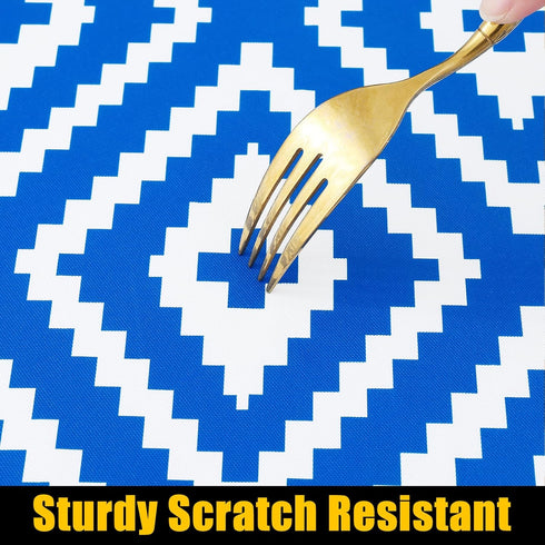 smiry Rectangle Picnic Table Cloth, Waterproof Elastic Fitted Outdoor Tablecloths for 8 Foot Tables, Wipeable Flannel Backed Vinyl Table Cover for...