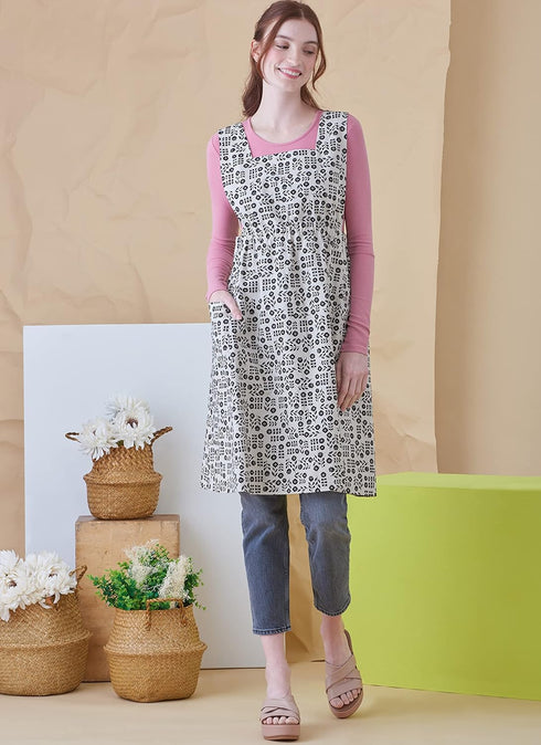 Simplicity Misses' Full-Coverage Tabard Aprons Sewing Pattern Packet by Elaine Heigl Designs, Code S9766, Sizes XS-S-M-L-XL, Multicolor...