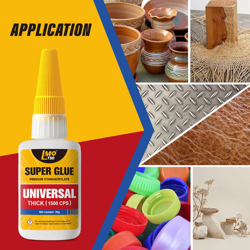 LMQ Cyanoacrylate Glue (CA Glue), Thick Super Glue for All Purpose, Waterproof Glue for Vertical Surface, Filling Large Gaps and Many Materials, 3...