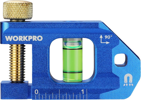 WORKPRO Conduit Bending Level, Magnetic Level, Pipe Level, Bubble Vial for 90° Measurement, Aluminum Alloy Construction, 2.5-inch, Cobalt Blue...