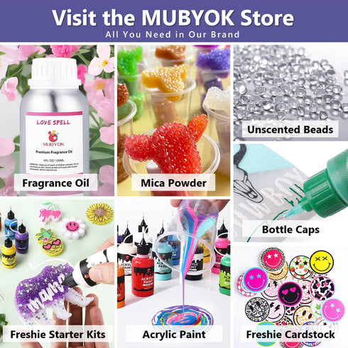 MUBYOK M139 57PCS Car Freshies supplies starter kit, DIY Freshie Making kit with Unscented Aroma Beads,Freshies Silicone Molds and Accessories (Ma...