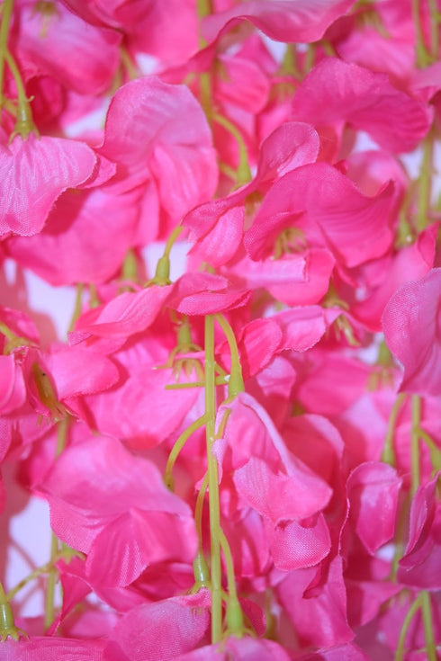 DearHouse 12 Pack 1 Piece 3.6 Feet Artificial Fake Wisteria Vine Ratta Hanging Garland Silk Flowers String Home Party Wedding Decor (Pink)...