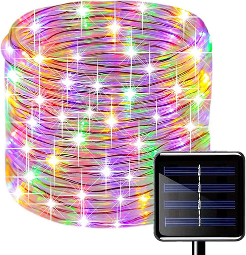 Solar Rope Lights,100 LEDs 33ft/10M Waterproof Solar String Copper Wire Light,Outdoor Rope Lights for Garden Yard Path Fence Tree Wedding Party De...