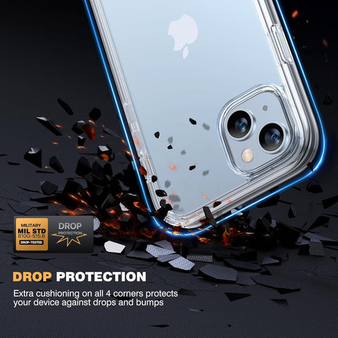 Diaclara Designed for iPhone 15 Plus Case 6.7'', Full Body Rugged Case w/Built-in Touch Sensitive Anti-Scratch Screen Protector+9H Glass Camera Le...