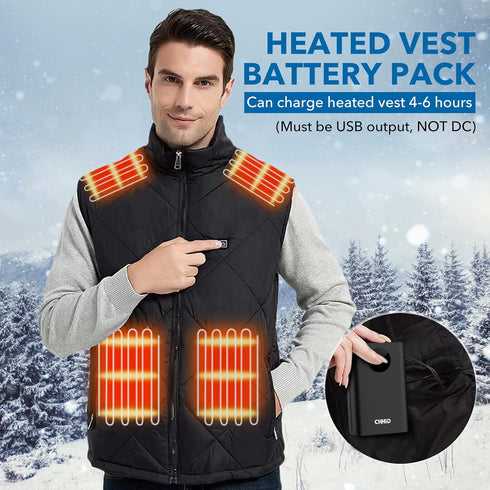 5V 2A Heated Vest Battery Pack,LCD Display Power Bank Heated Jacket,PD 22.5W Fast Charging 10000mAh Portable Charger,Battery Phone Charger for iPh...