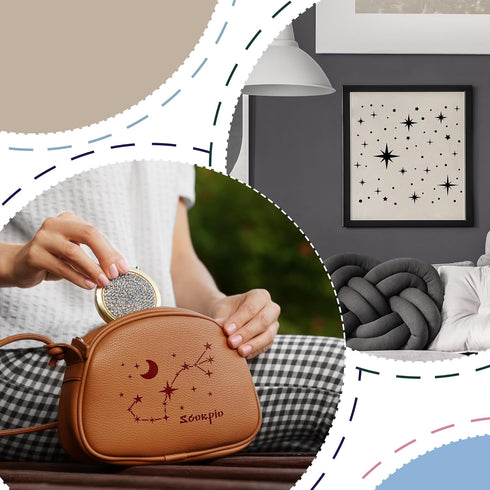 Star Stencils for Painting, 16 Pcs Star Moon Stencils for Painting on Wood Wall Painting Template, Large Reusable Star Zodiac Constellation Stenci...