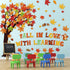 123 PCS Fall Classroom Tree Decorations Maple Leaves Bulletin Board Cutouts Fall in Love with Learning Decors Autumn Party Supplies with Glue Poin...