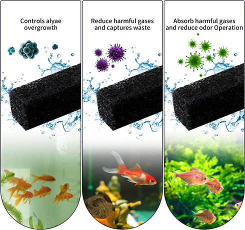 6PCS Filter Pads for Aqueon, Fish Tank Carbon Reducer Filter Pads, Sponge Replacement Filter Cartridges for Aqueon Quietflow LED PRO Aquarium Fish...
