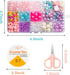 OSNIE Kids DIY Bead Jewelry Making Kit with 400+ Beads & Charms for Creative Bracelets Necklaces Rings, Children Mermaid Starfish Shell Princess N...