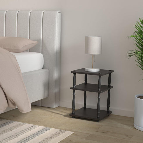 Furinno Turn-N-Tube Easy Assembly Multipurpose End Table / Side Table / Sofa Table / Nightstand, Classic Tubes, French Oak Grey/Black...