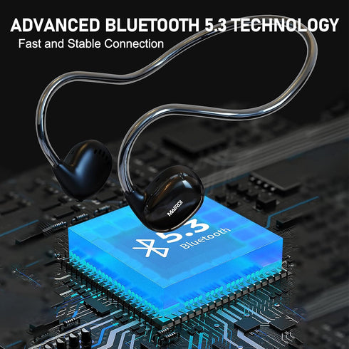 MAIRDI Air Conduction Headphone Wireless, Bluetooth 5.3 Open Ear Headphone with Microphone, 10H Playtime, Sport Headphone for Running Bicycling Cl...