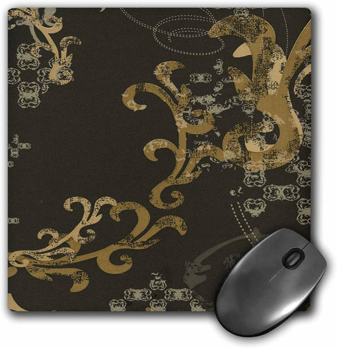 3dRose LLC 8 x 8 x 0.25 Inches Mouse Pad, Vintage Golden Accents and Gradient (mp_167069_1)...