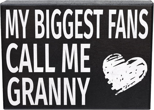 My Biggest Fans Call Me Granny Wooden Sign - Granny Gifts, Sentimental Wall and Shelf Decor for Grandmothers, Made in USA...