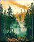 Posterizer 1 pcs-beautiful nature scene with evergreen trees and mountains 10-Landscape & Nature Art-Gift for Art Lovers-Decor for Home & Office- ...