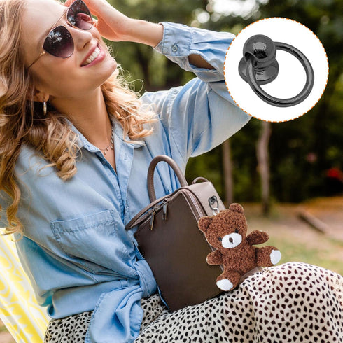 60 Set Screwback Round Head Rivet with Pull Ring Studs,DIY Leather Craft Rivets Studs Leather Rivets Kit Studs with 2pcs Screwdriver for Leather C...