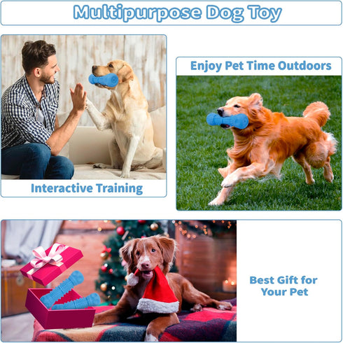 Durable Squeaky Dog Toys for Aggressive Chewers – Tough Rubber Teething Toy for Puppy, Indestructible Super Chew Toy for Medium & Large Breeds, Gr...
