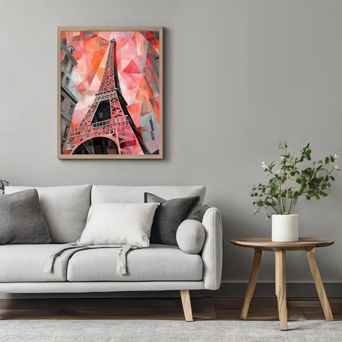 Posterizer 1 pcs-abstract pop art version of a famous landmark Eiffel Tower-Adventure Wall Art Gift for Men Women Entrepreneur Teens Decor for Ho...