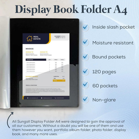 Portfolio Binder, Art Portfolio 8.5'x11', A4 Folders with Plastic Sleeves 60-Pocket 120-Page, Portfolio Organizer, Portfolio Folder for Artwork, D...